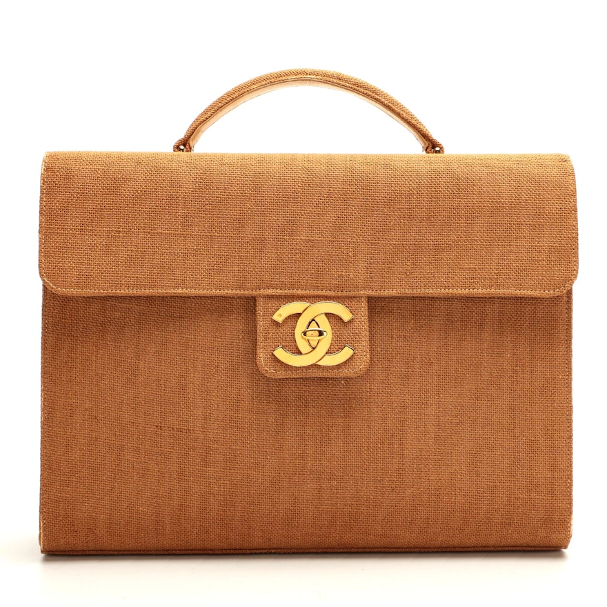 Chanel CC Large Raffia Briefcase