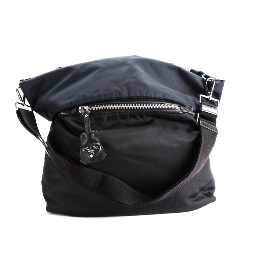 Prada Reversible Messenger Bag in Black and Navy Tessuto Nylon