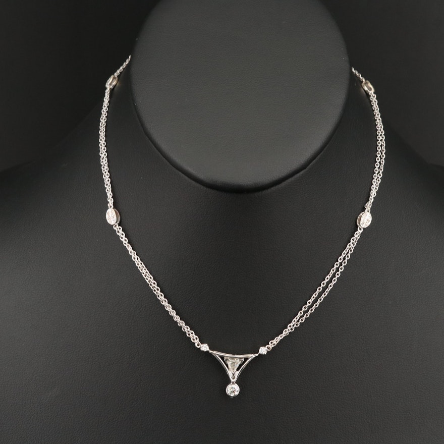 18K Diamond Double Strand Necklace