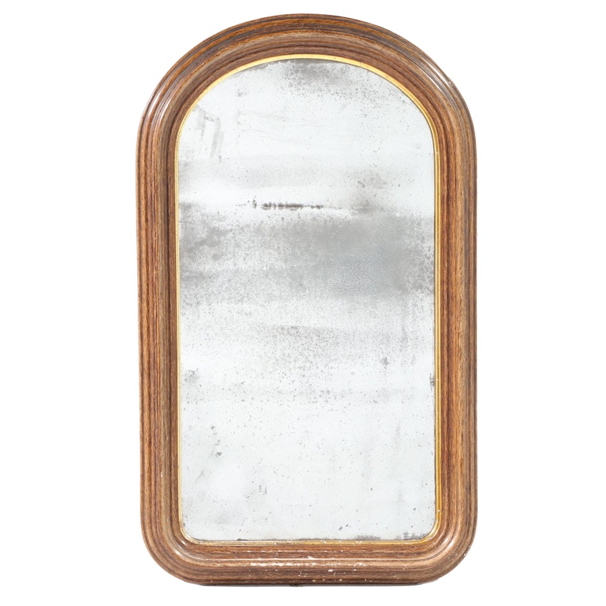Parcel Gilt Grain Painted Domed Wall Mirror, Mid to Late 19th Century