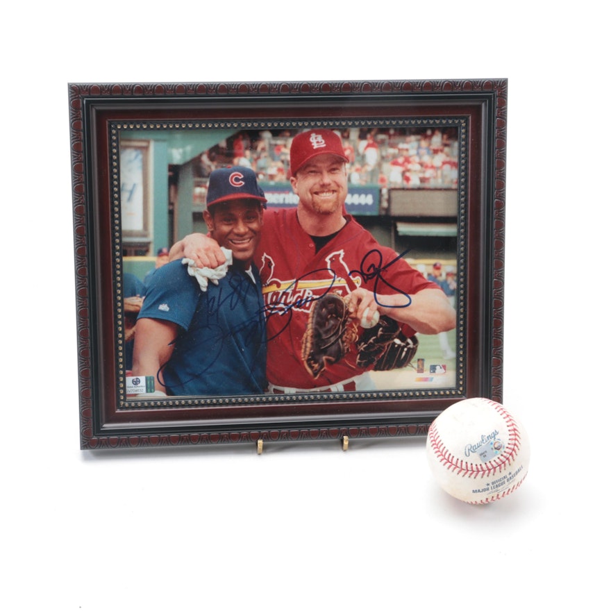 Sammy Sosa and Mark McGwire Signed Photo Print and 600 HR Game, COA