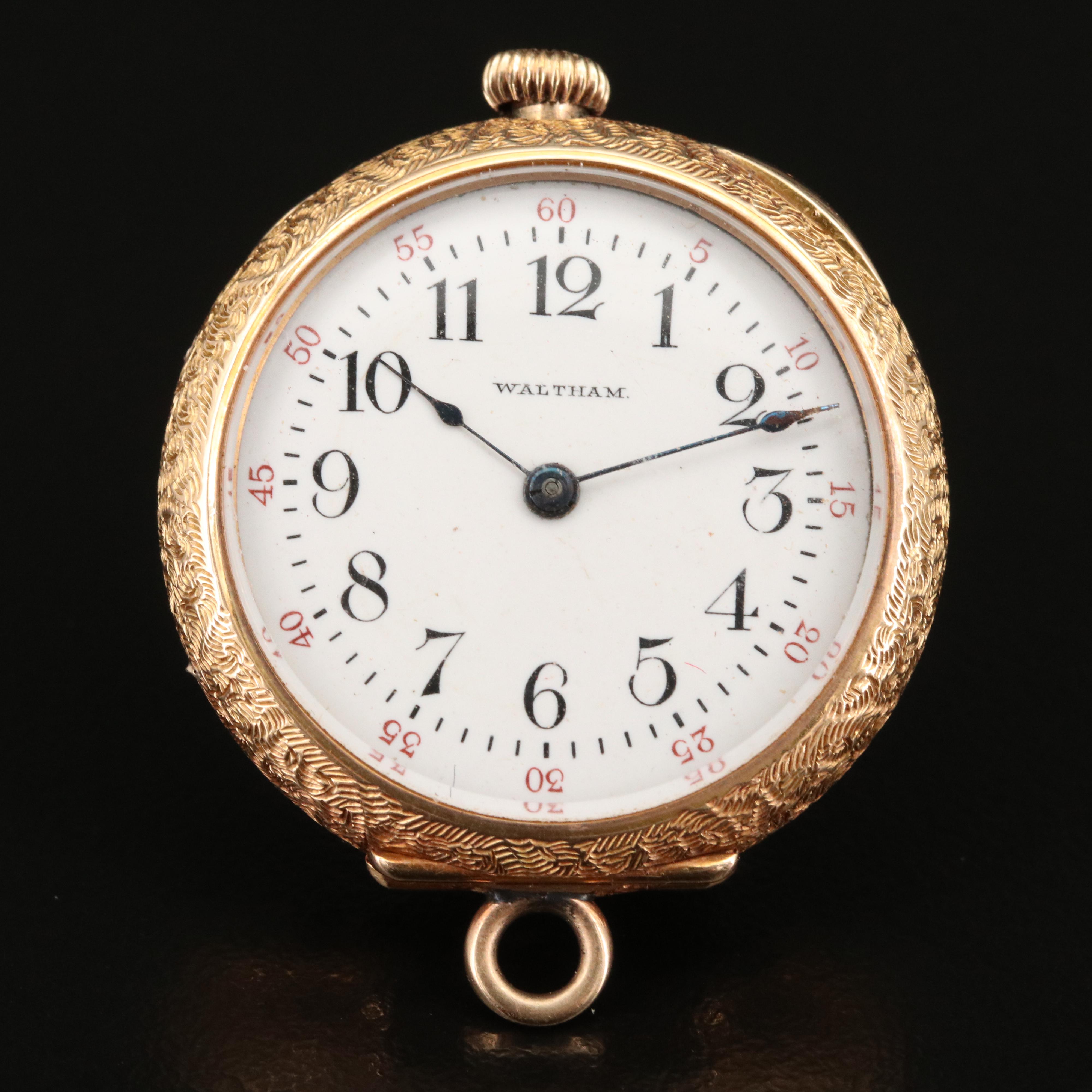1901 Waltham 14K Pendant Pocket Watch