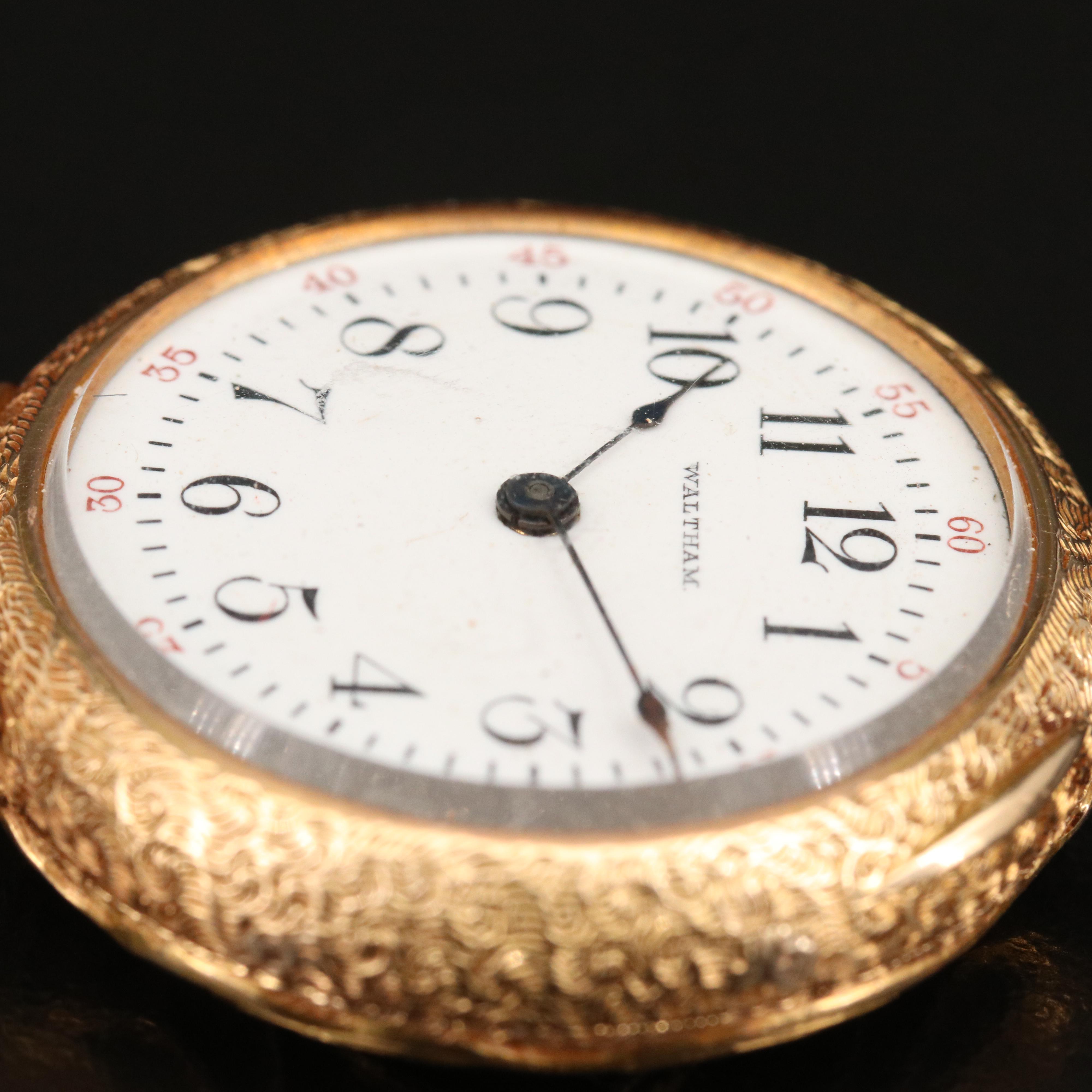 1901 Waltham 14K Pendant Pocket Watch