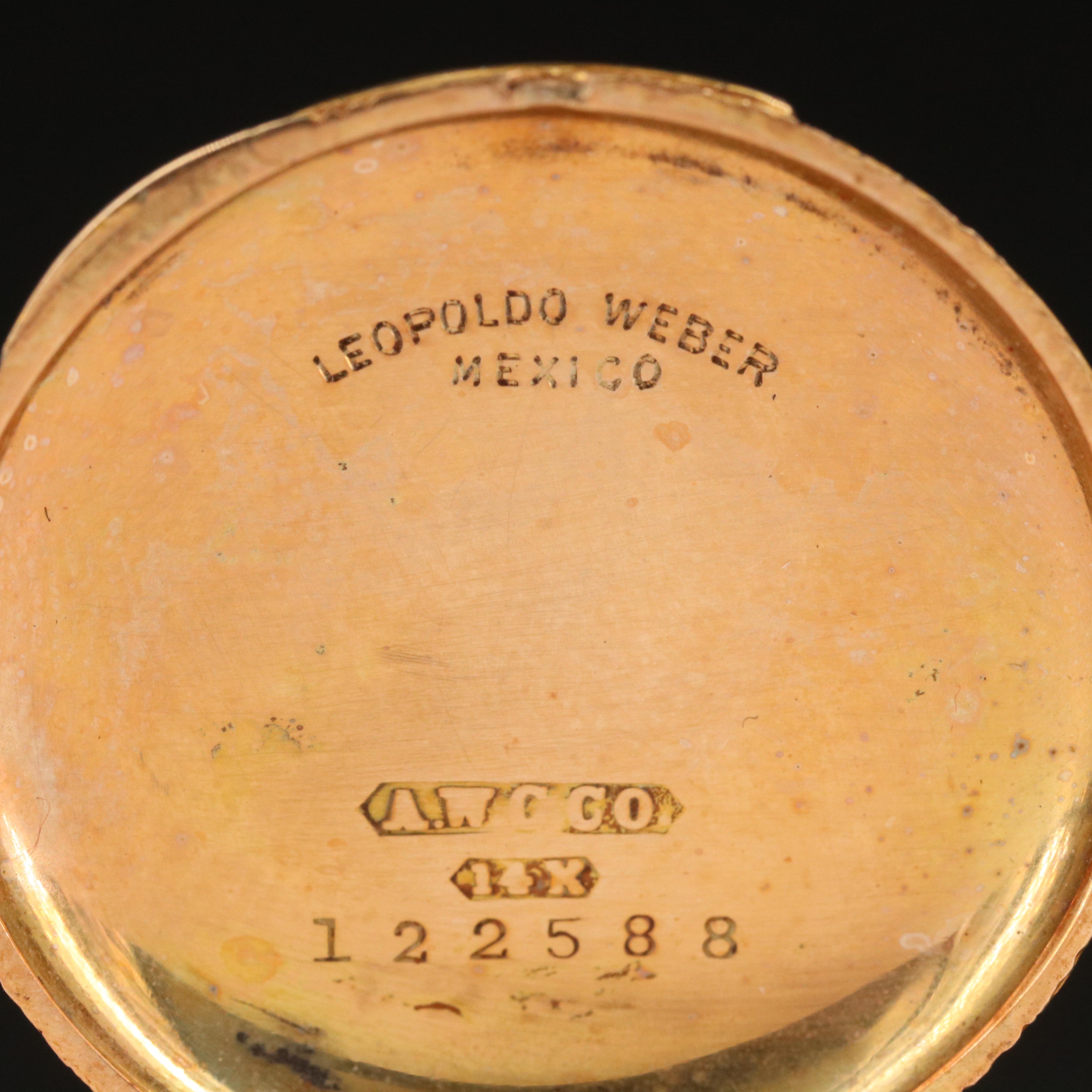 1901 Waltham 14K Pendant Pocket Watch