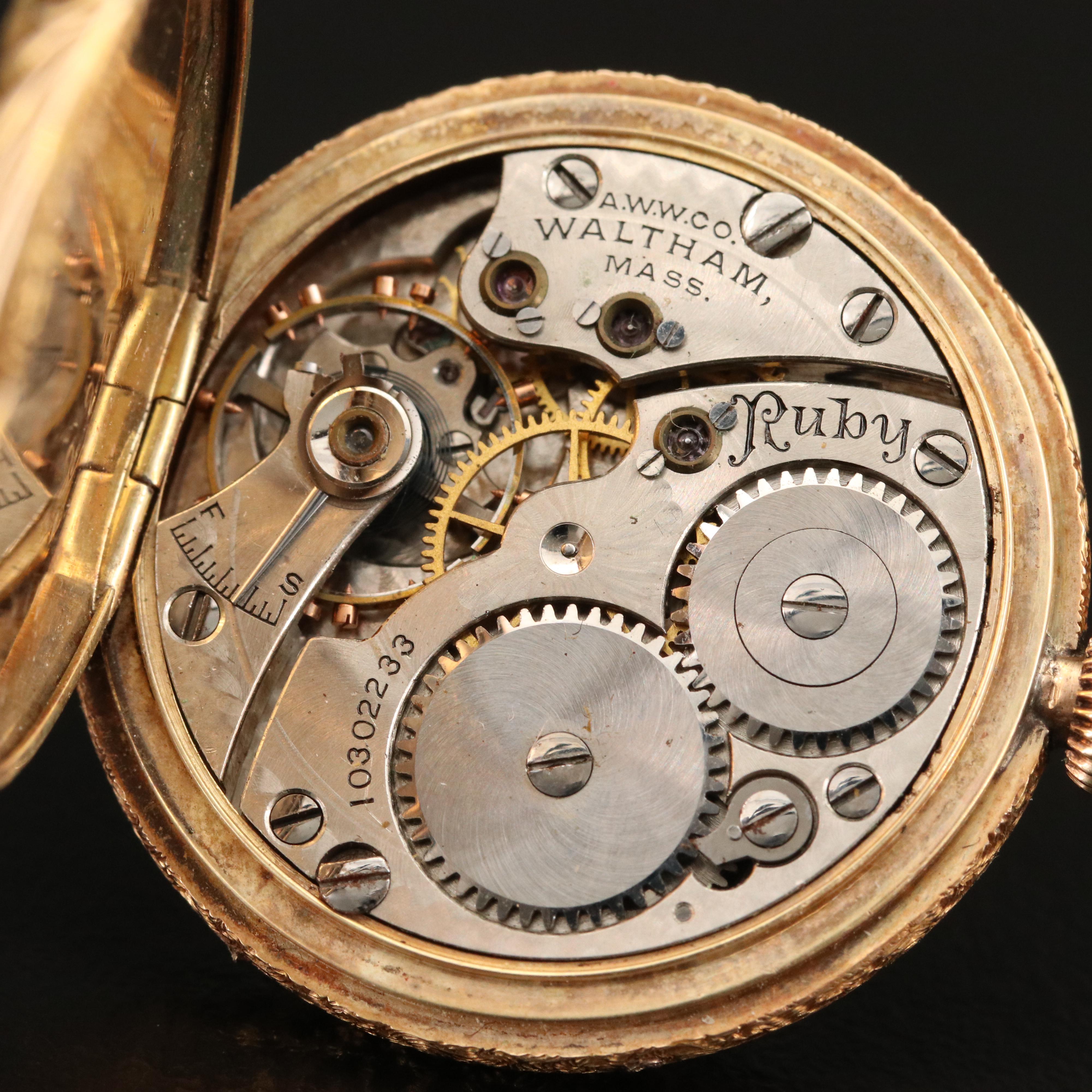 1901 Waltham 14K Pendant Pocket Watch