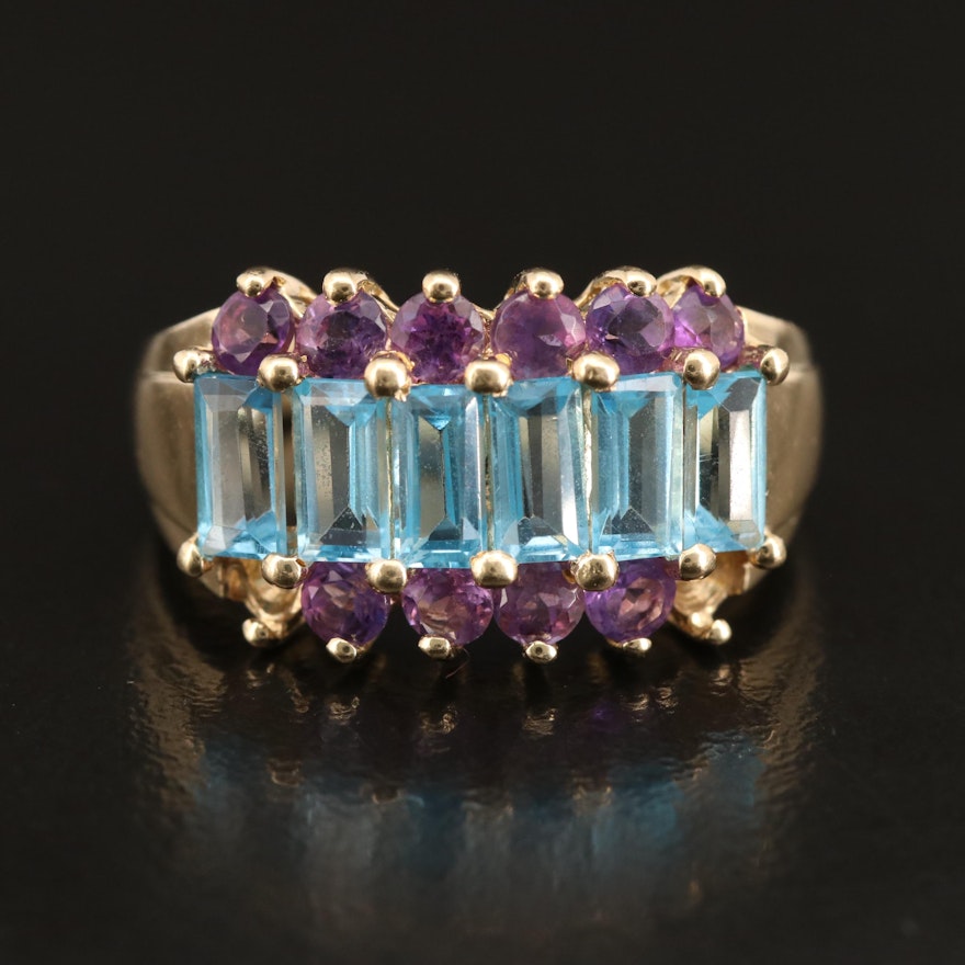 10K Topaz and Amethyst Ring