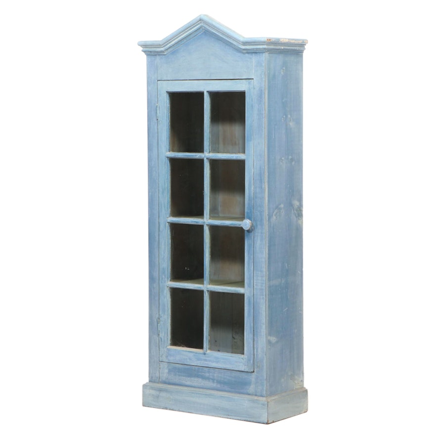 Painted Cupboard with Rolled Glass, Vintage