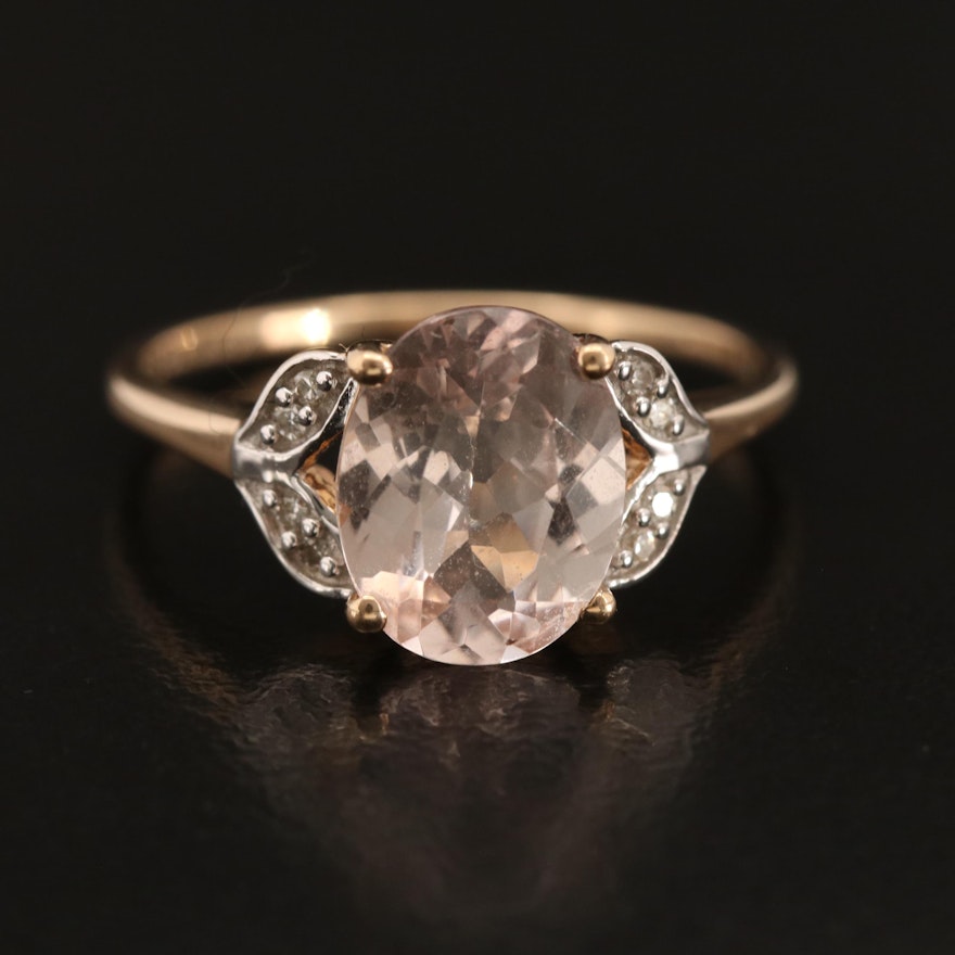 9K Danburite and Diamond Ring