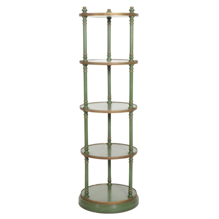 "Monaco Green" with Gold Trim Five-Tier Display Table