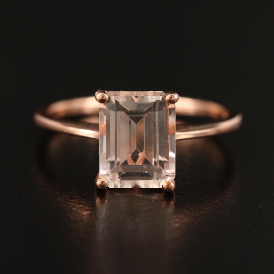 10K Rose Gold Danburite Solitaire Ring