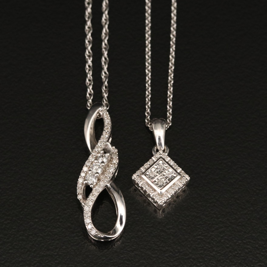 Sterling Silver Diamond Necklaces