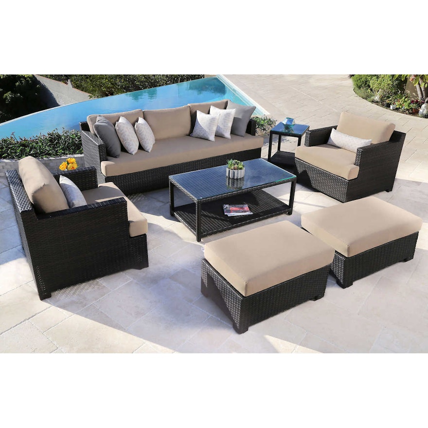 Abbyson Living "Belmont" Seven Piece Patio Seating Set