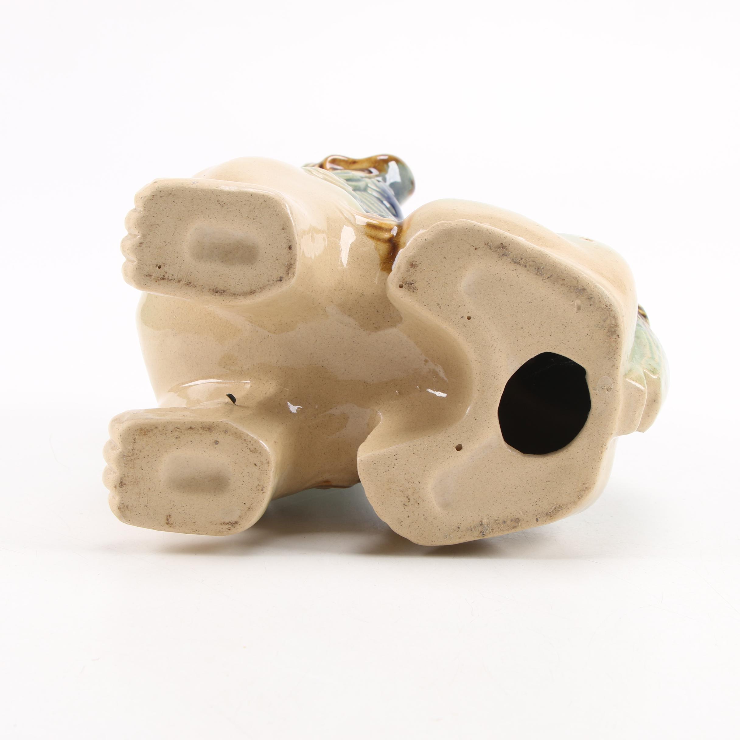 Chinese Style Sancai Glazed Ceramic Guardian Lion Figurines, Late 20th Century