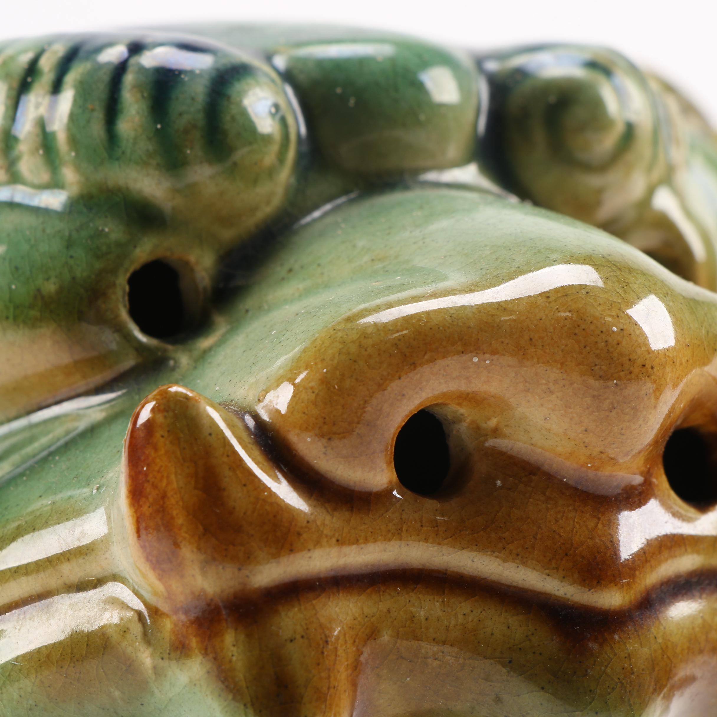 Chinese Style Sancai Glazed Ceramic Guardian Lion Figurines, Late 20th Century