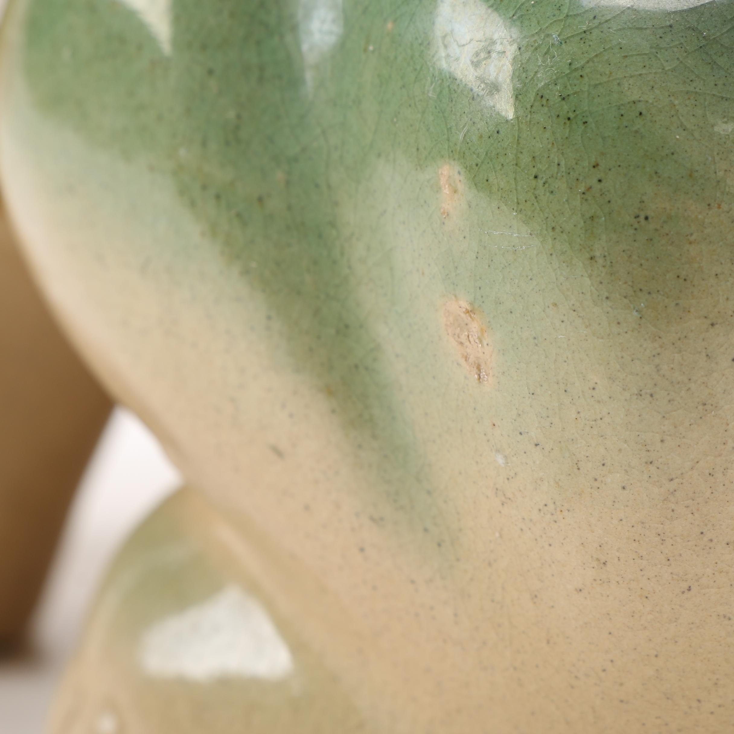 Chinese Style Sancai Glazed Ceramic Guardian Lion Figurines, Late 20th Century