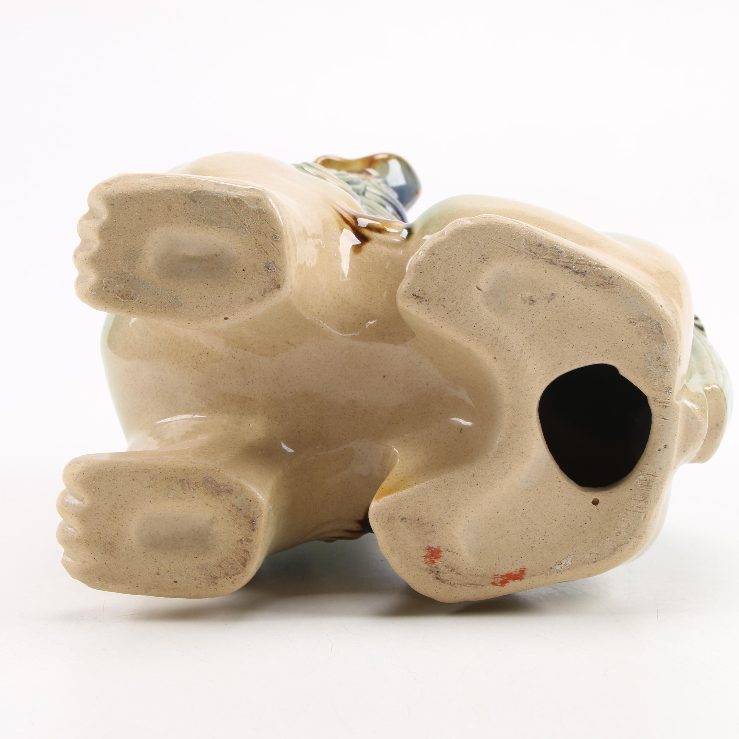 Chinese Style Sancai Glazed Ceramic Guardian Lion Figurines, Late 20th Century