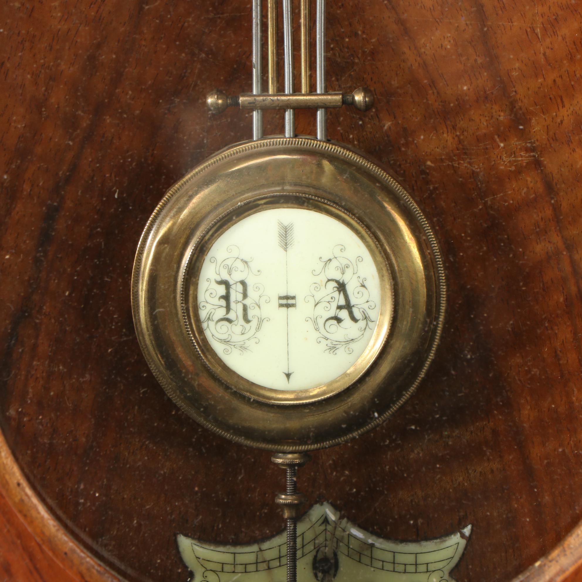 Viennese Regulator Alt Deutsch Style Walnut Clock with Eagle Finial