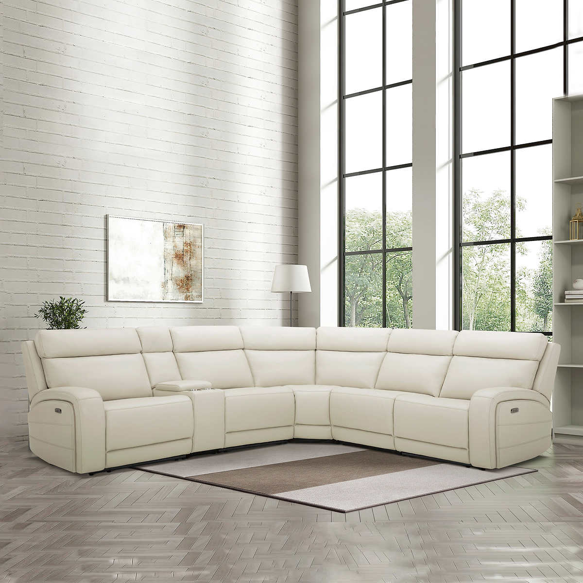 Gilman Creek Furniture "Gearhart" Six-Piece Leather Power Reclining Sectional