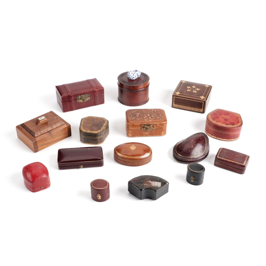 Leather and Wood Jewelry Boxes