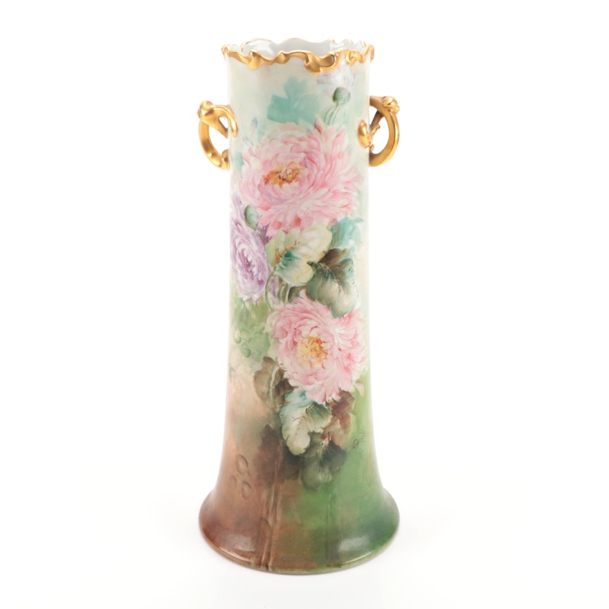 William Guérin & Co. Hand-Painted Porcelain Vase, Late 19th/ Early 20th Century