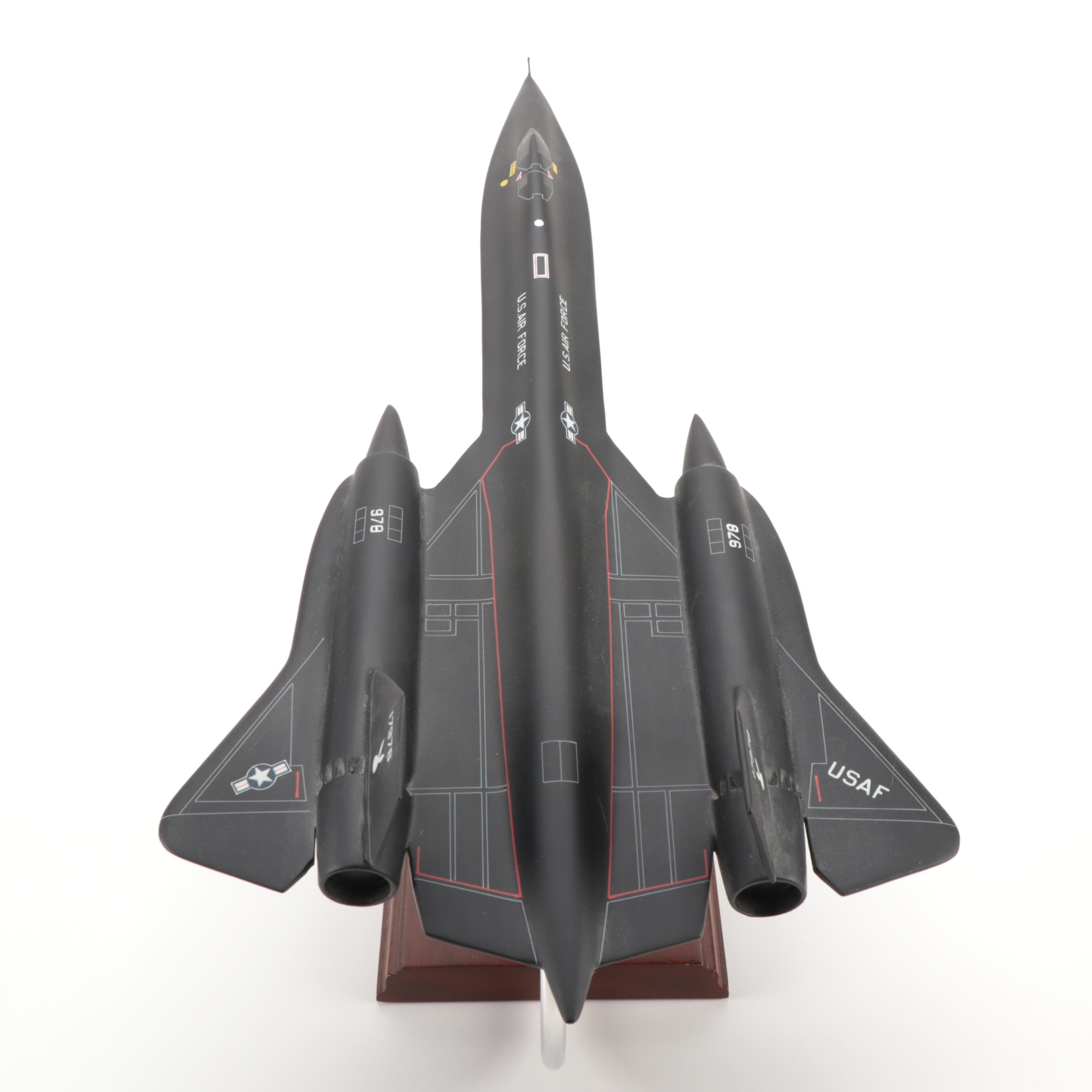 Lockheed SR-71A Blackbird Model with Mahogany Base