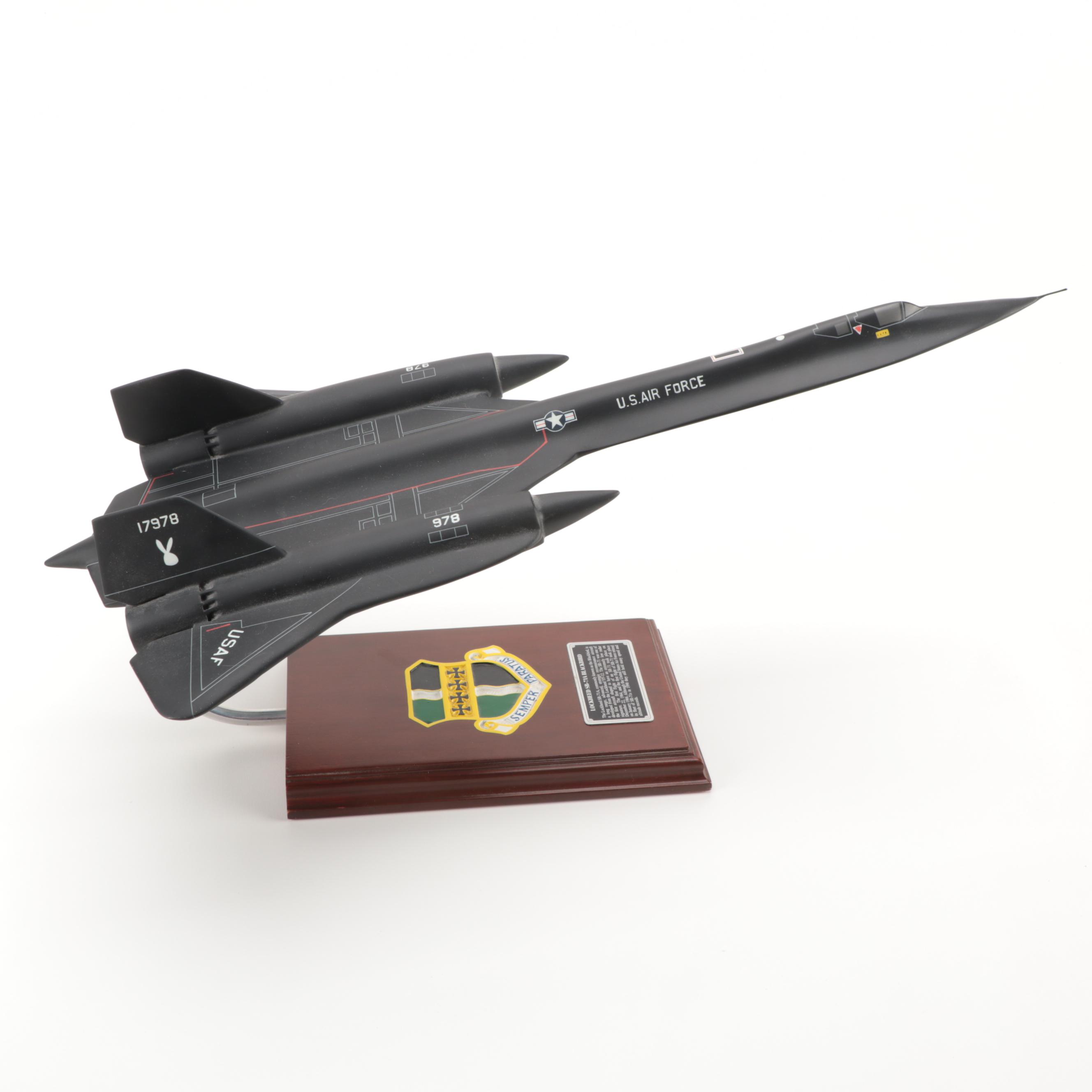Lockheed SR-71A Blackbird Model with Mahogany Base