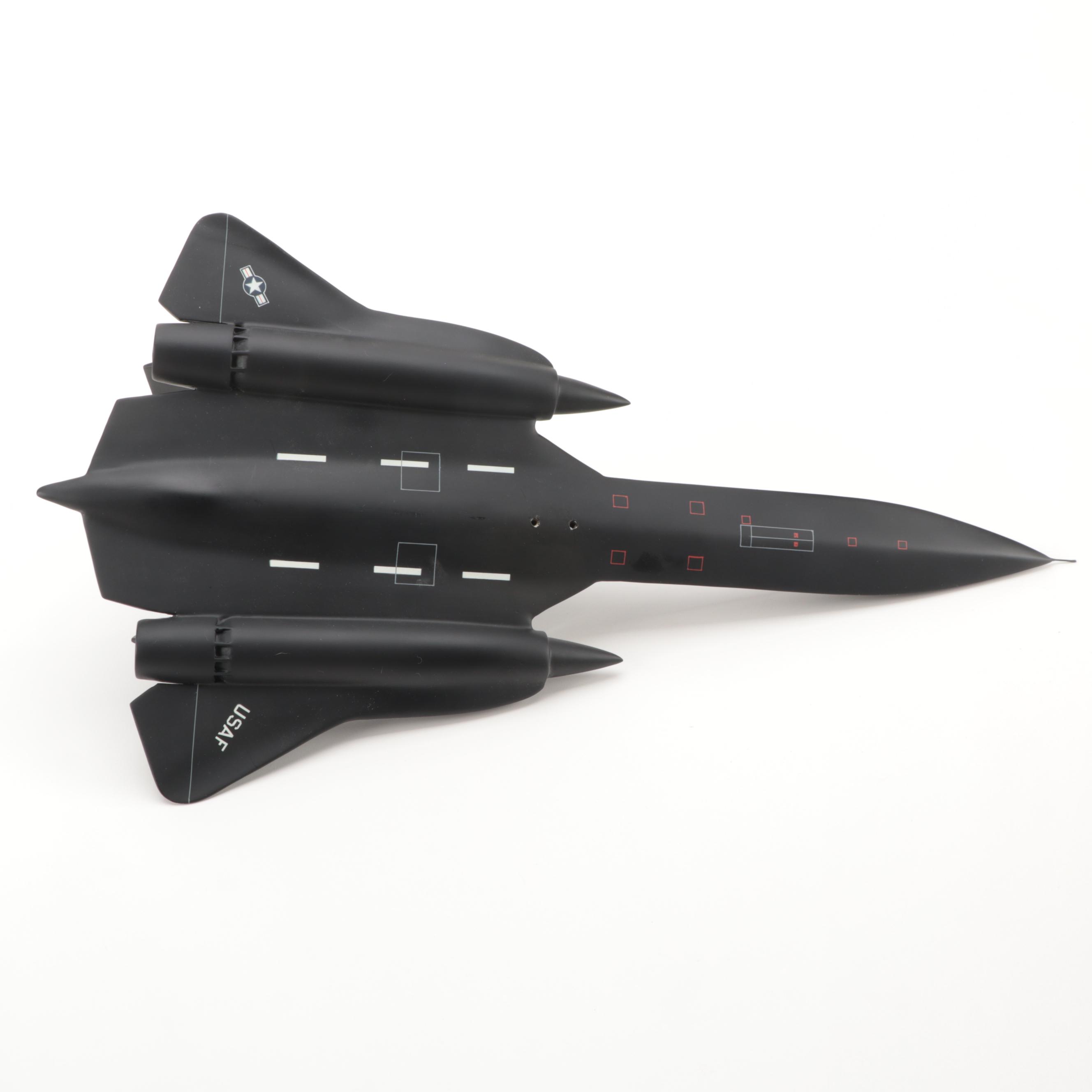 Lockheed SR-71A Blackbird Model with Mahogany Base