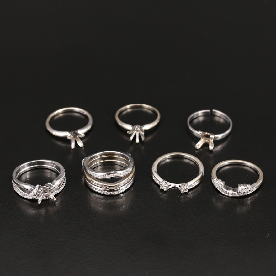 14K Semi-Mount Rings, Bands and Enhancers Including Diamonds