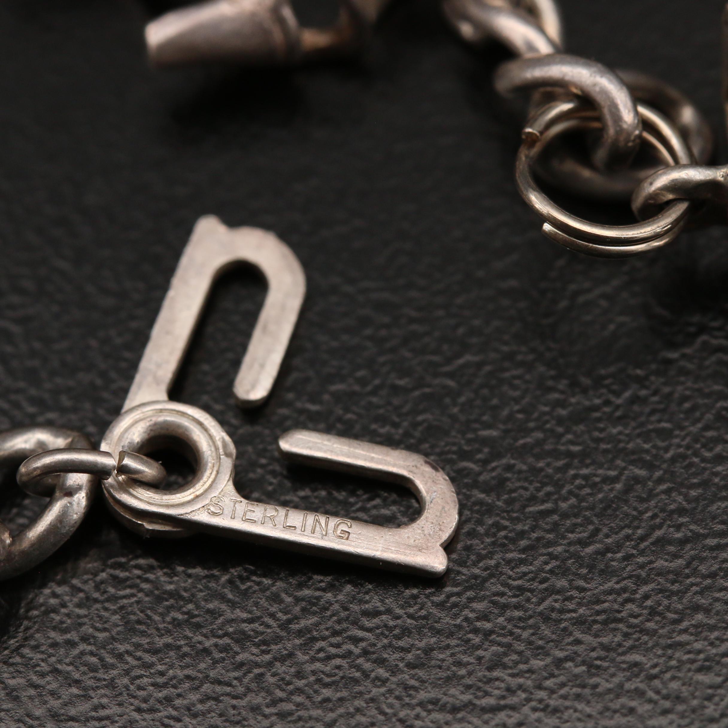 Vintage Sterling Charm Bracelet Including Articulated Piano