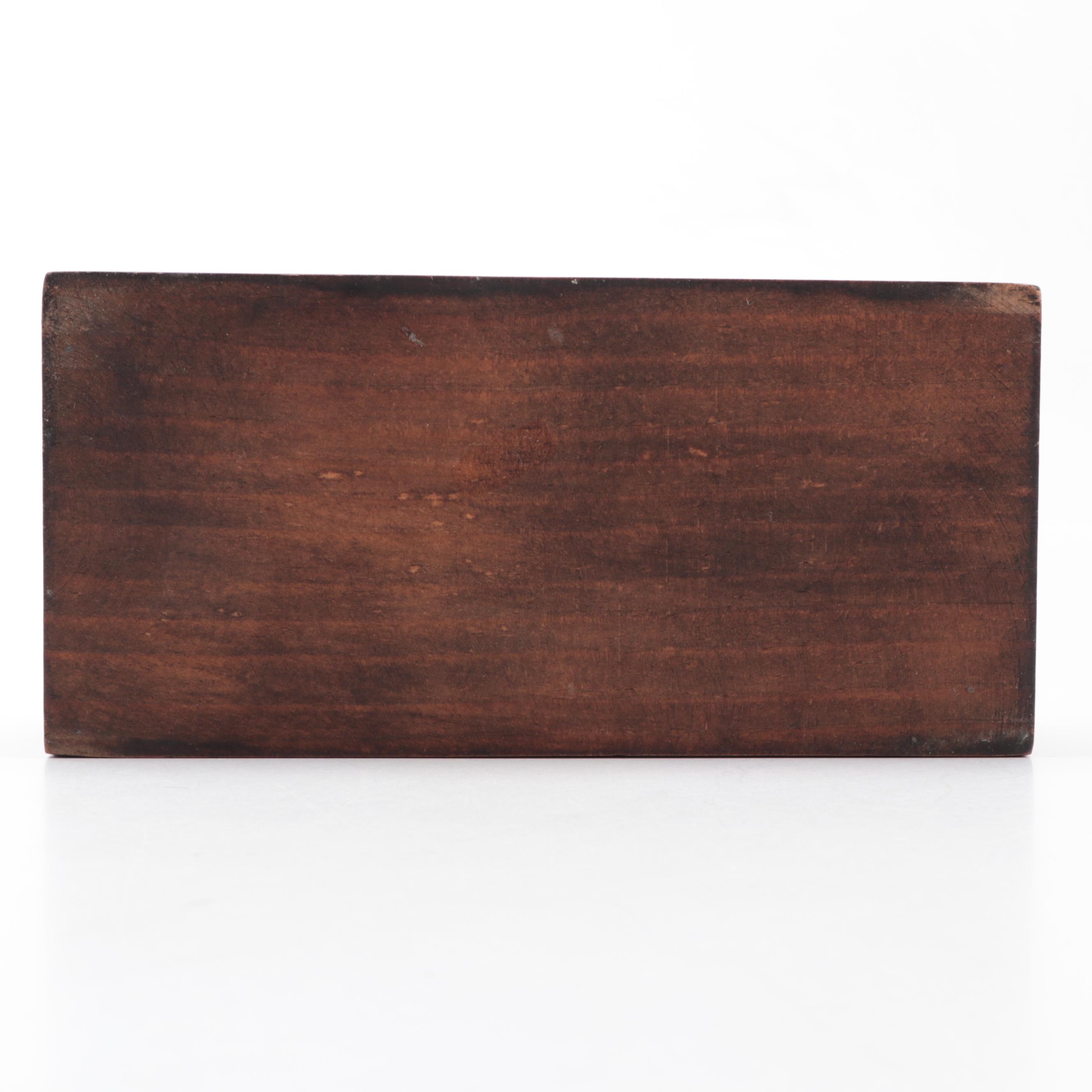 Flemish Art Co. Pyrography Trinket Box with Hand-Carved Hinged Wooden Boxes