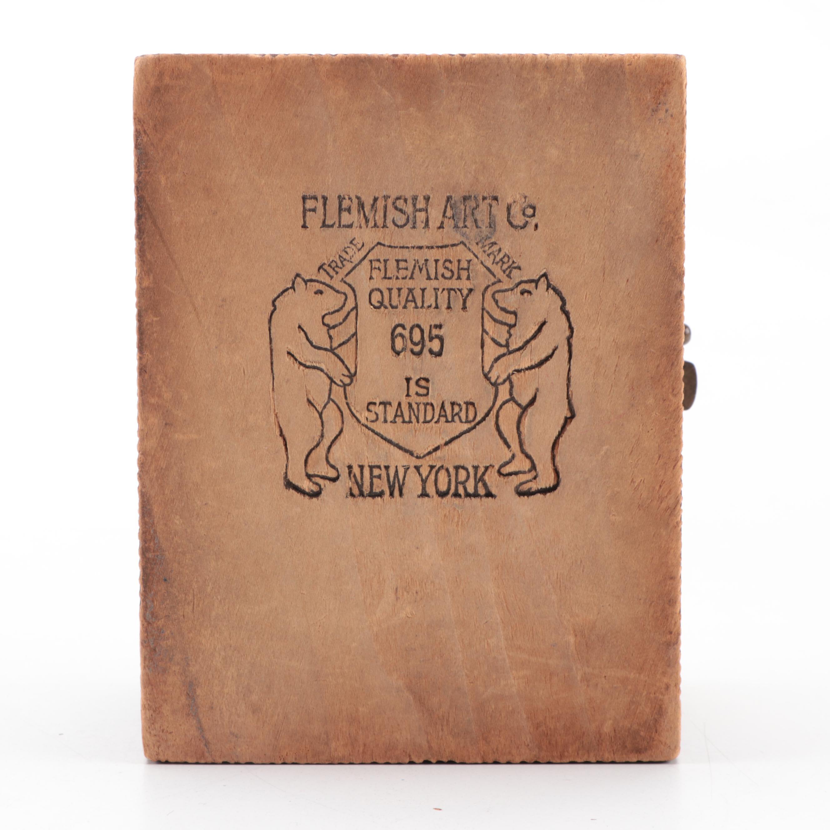 Flemish Art Co. Pyrography Trinket Box with Hand-Carved Hinged Wooden Boxes