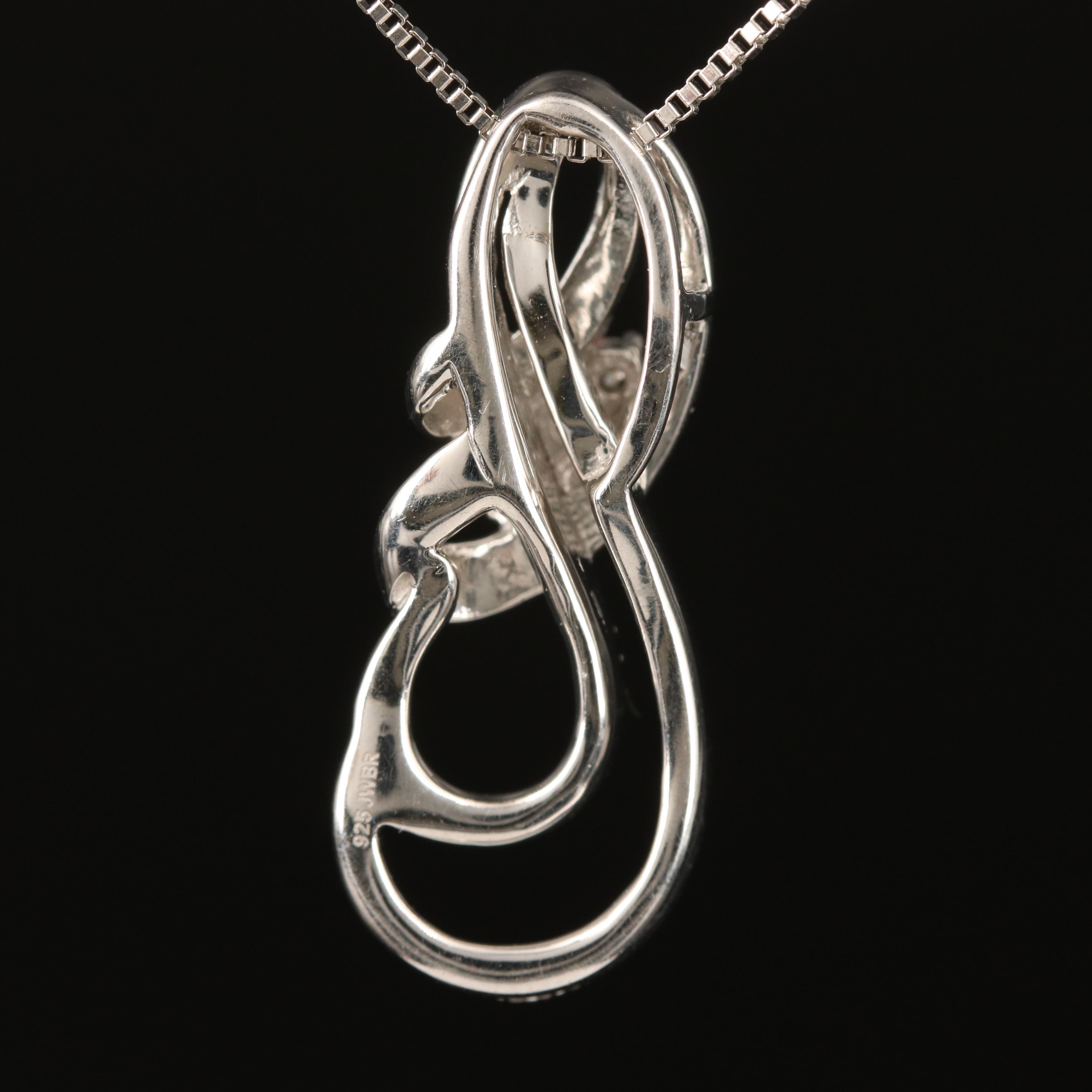 Sterling Silver Diamond Pendant Necklace