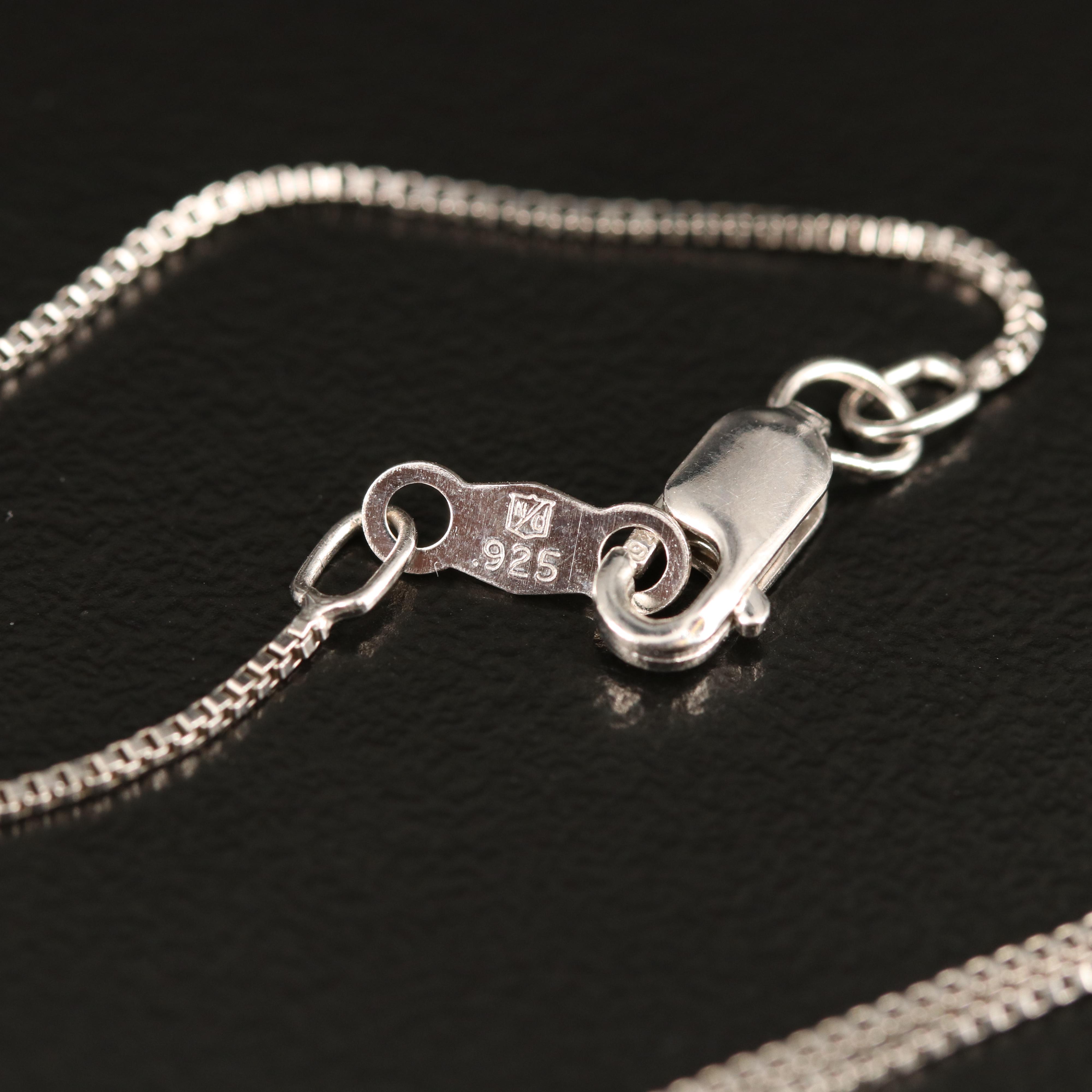 Sterling Silver Diamond Pendant Necklace