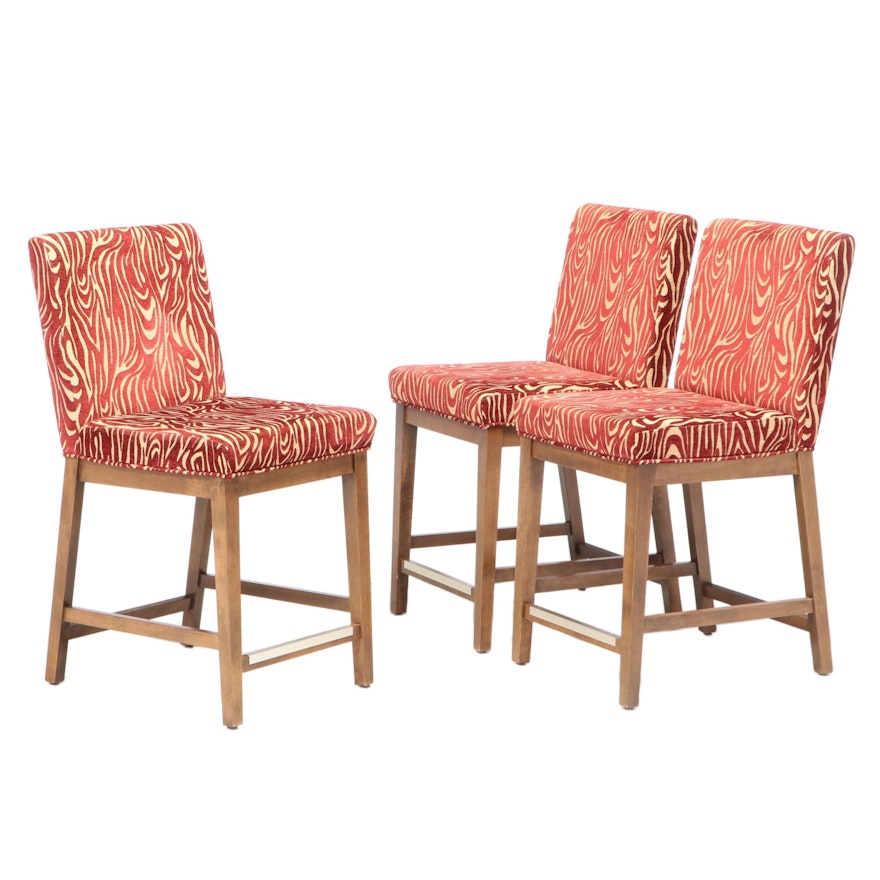 Three Canadel Furniture Upholstered Counter-Height Bar Stools