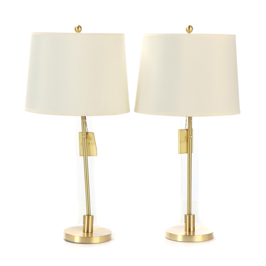 Ralph Lauren Brass and Glass Table Lamps