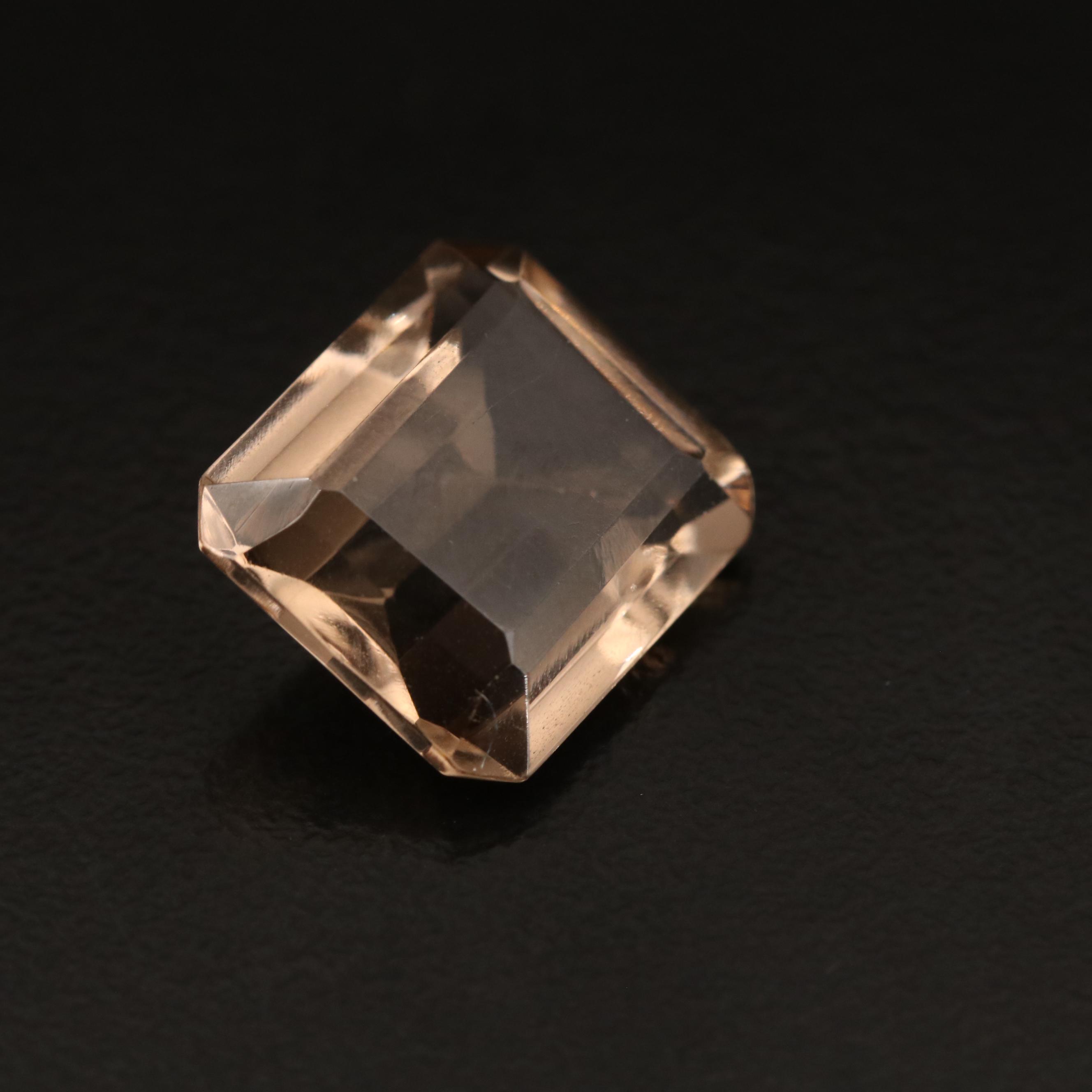 Loose 7.98 CT Rectangular Smoky Quartz