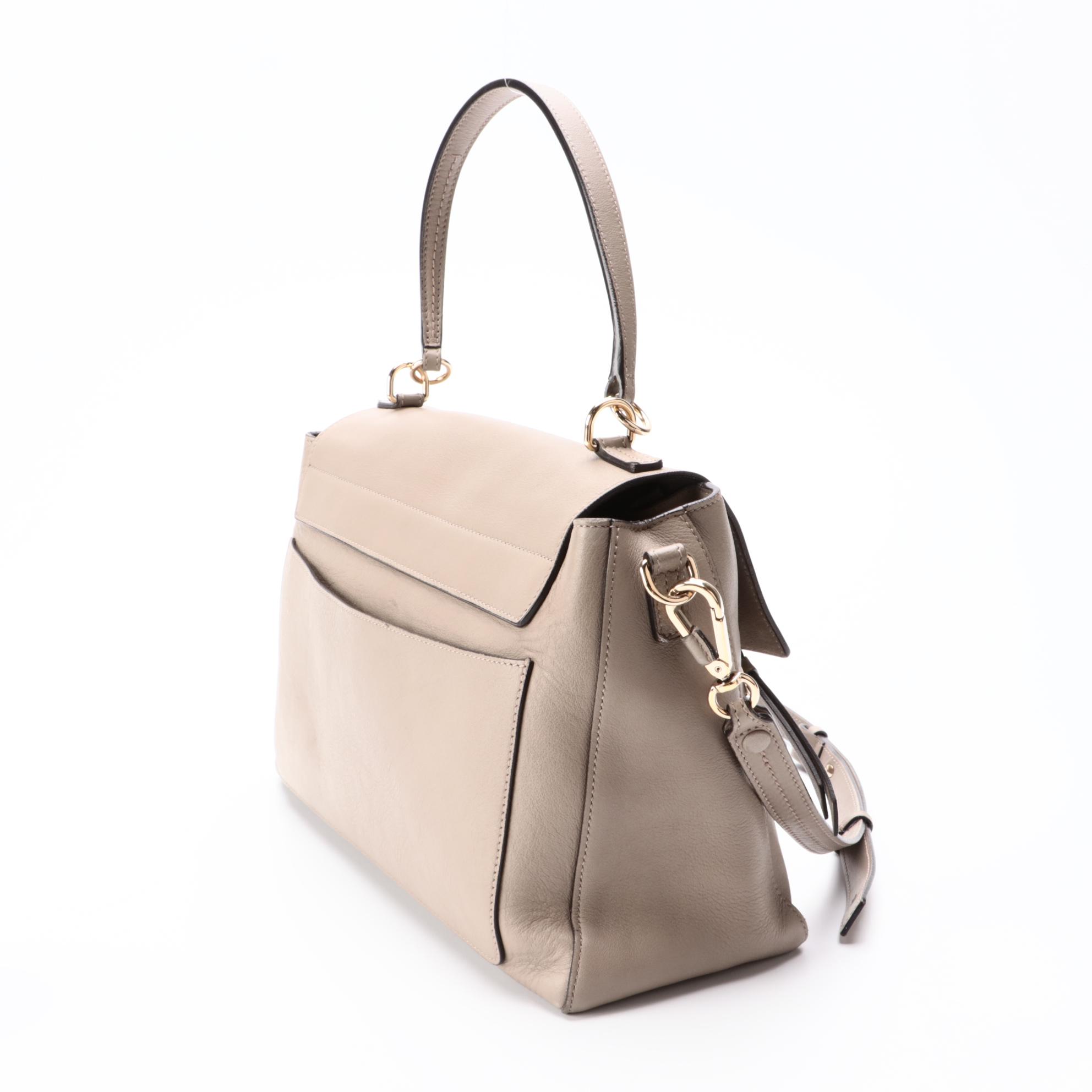Chloé Faye Motty Gray Leather Two-Way Bag