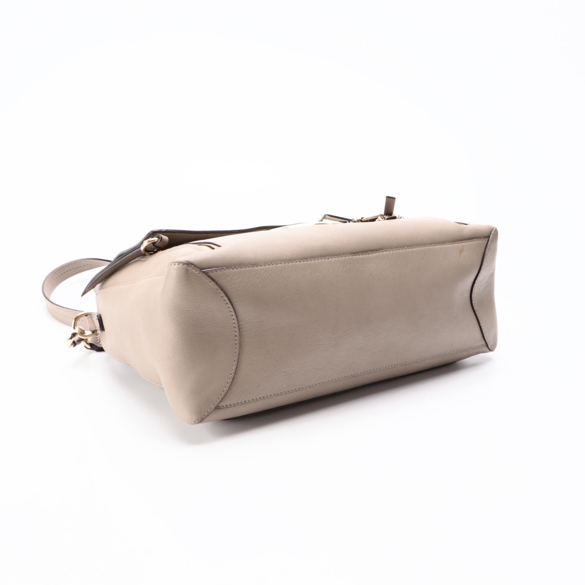 Chloé Faye Motty Gray Leather Two-Way Bag