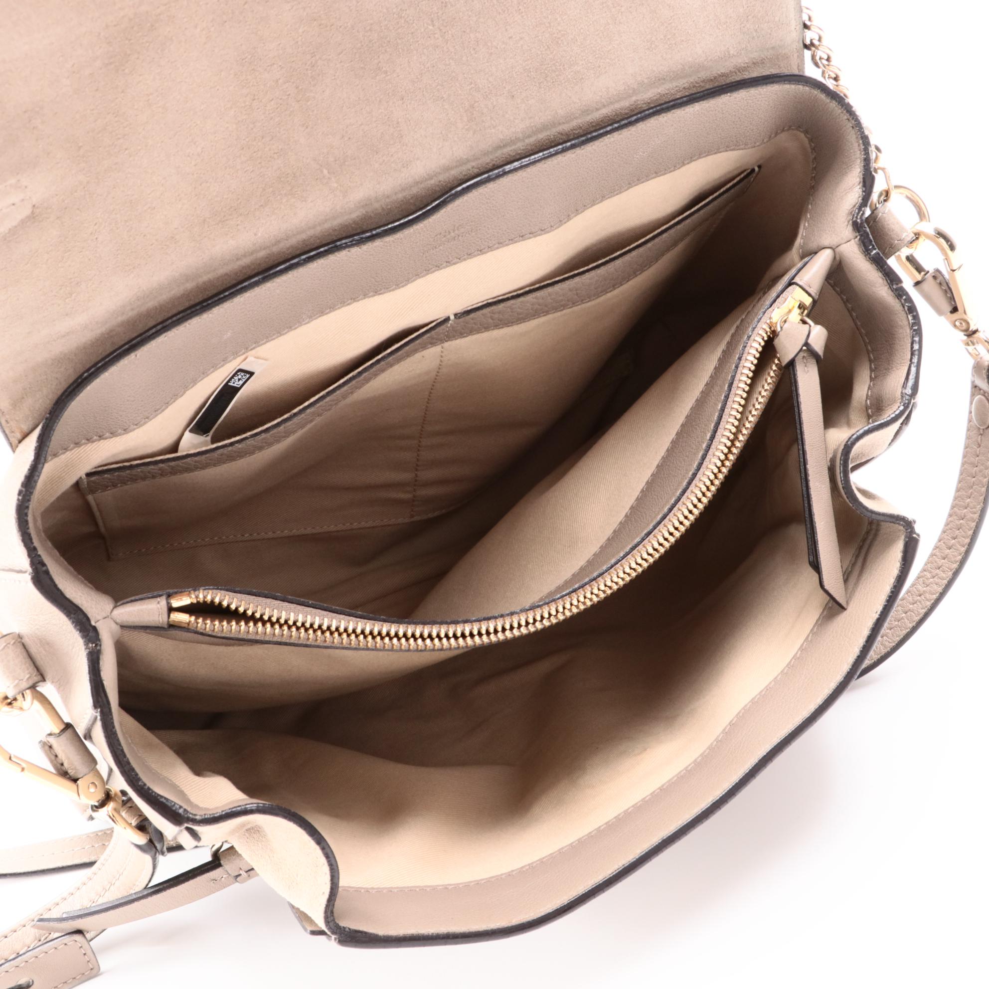 Chloé Faye Motty Gray Leather Two-Way Bag