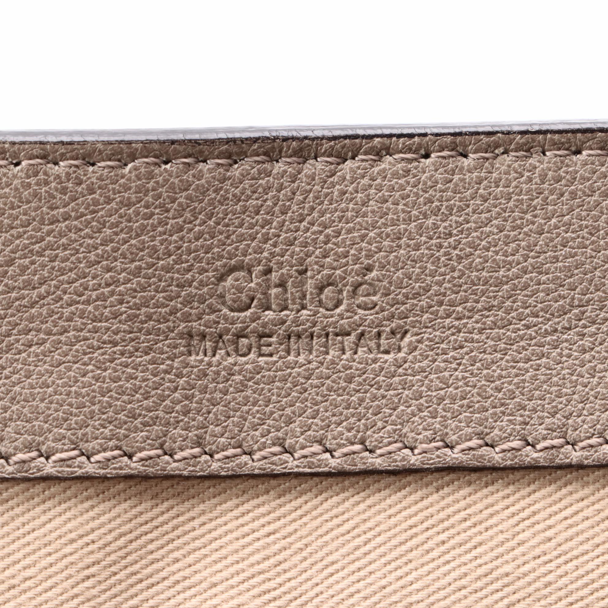 Chloé Faye Motty Gray Leather Two-Way Bag