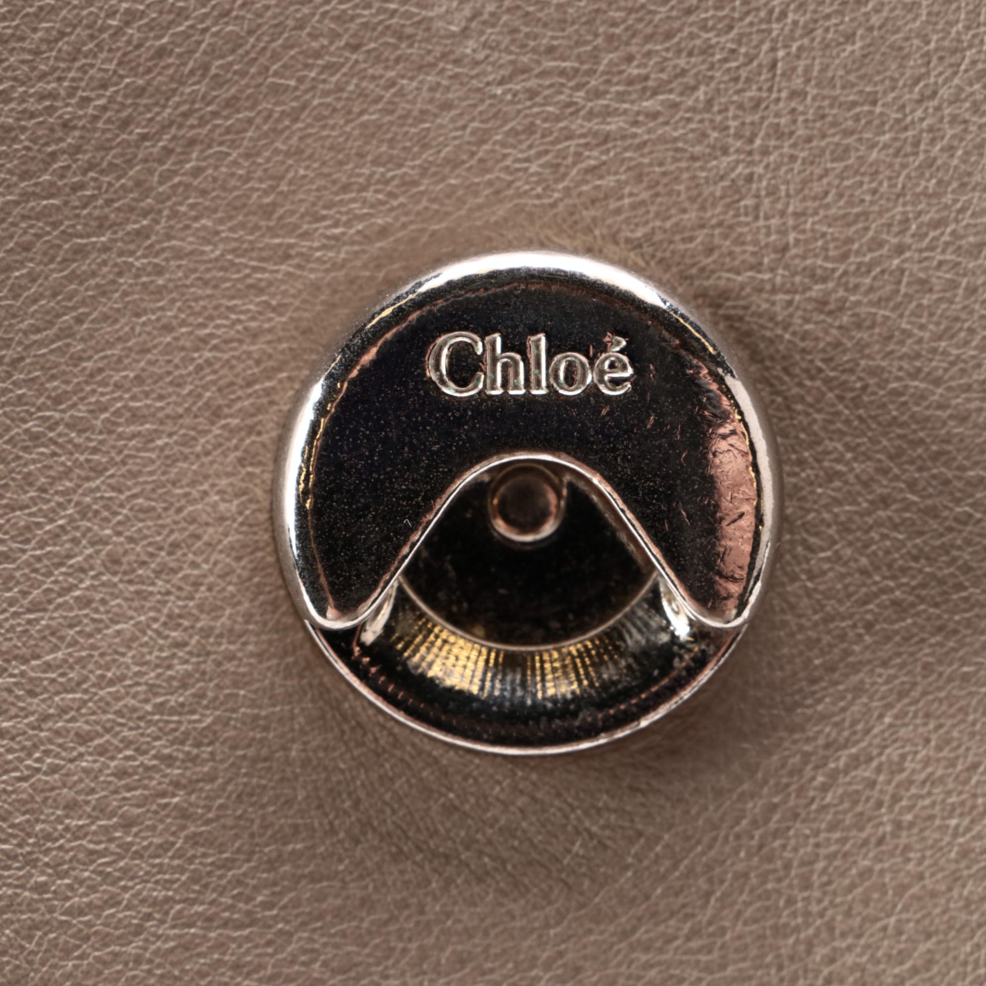 Chloé Faye Motty Gray Leather Two-Way Bag