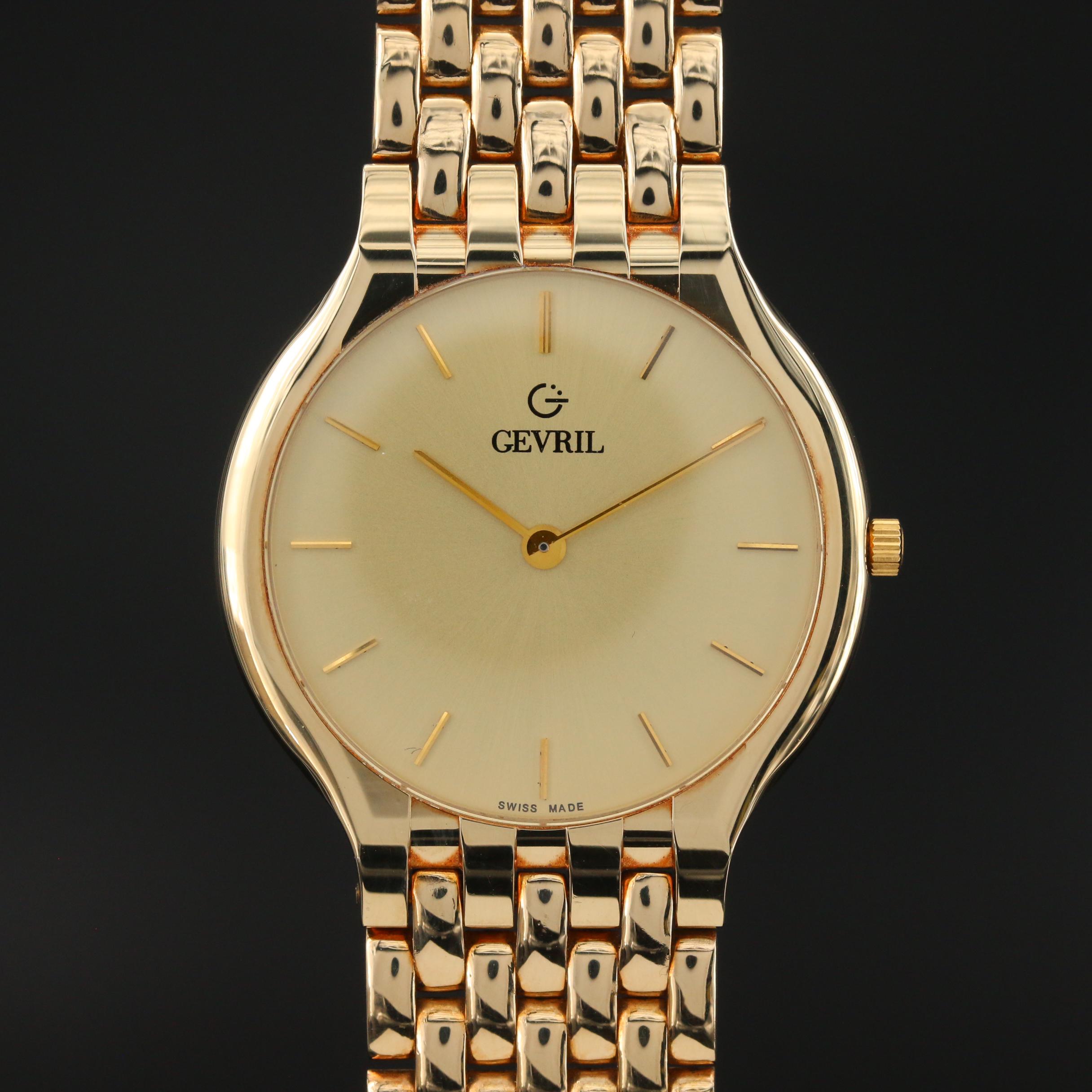 Gevril Limited Edition 14K Yellow Gold Quartz Watch