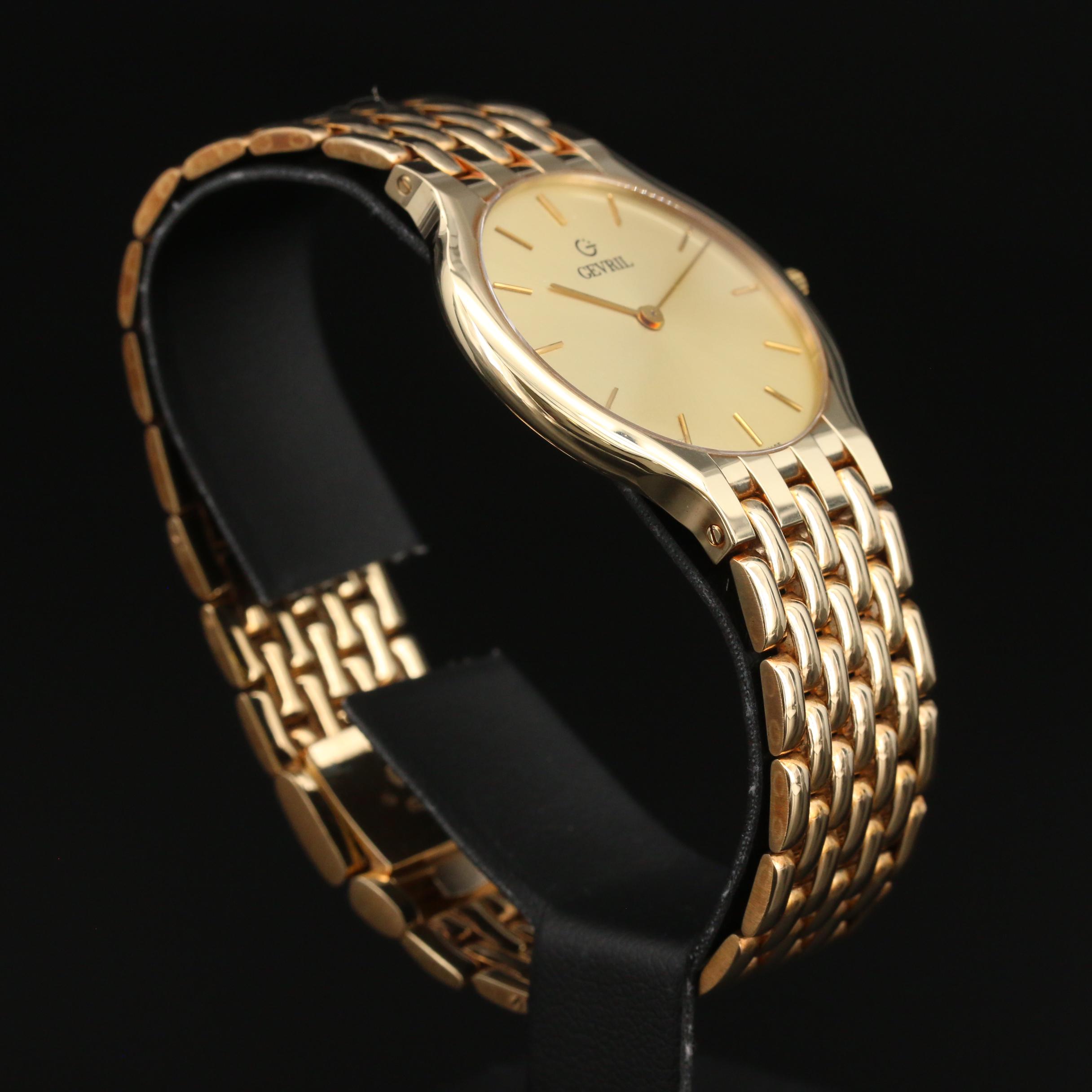 Gevril Limited Edition 14K Yellow Gold Quartz Watch