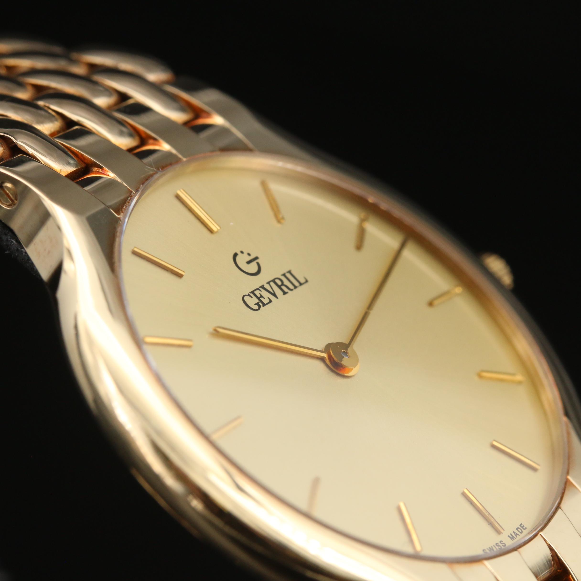 Gevril Limited Edition 14K Yellow Gold Quartz Watch