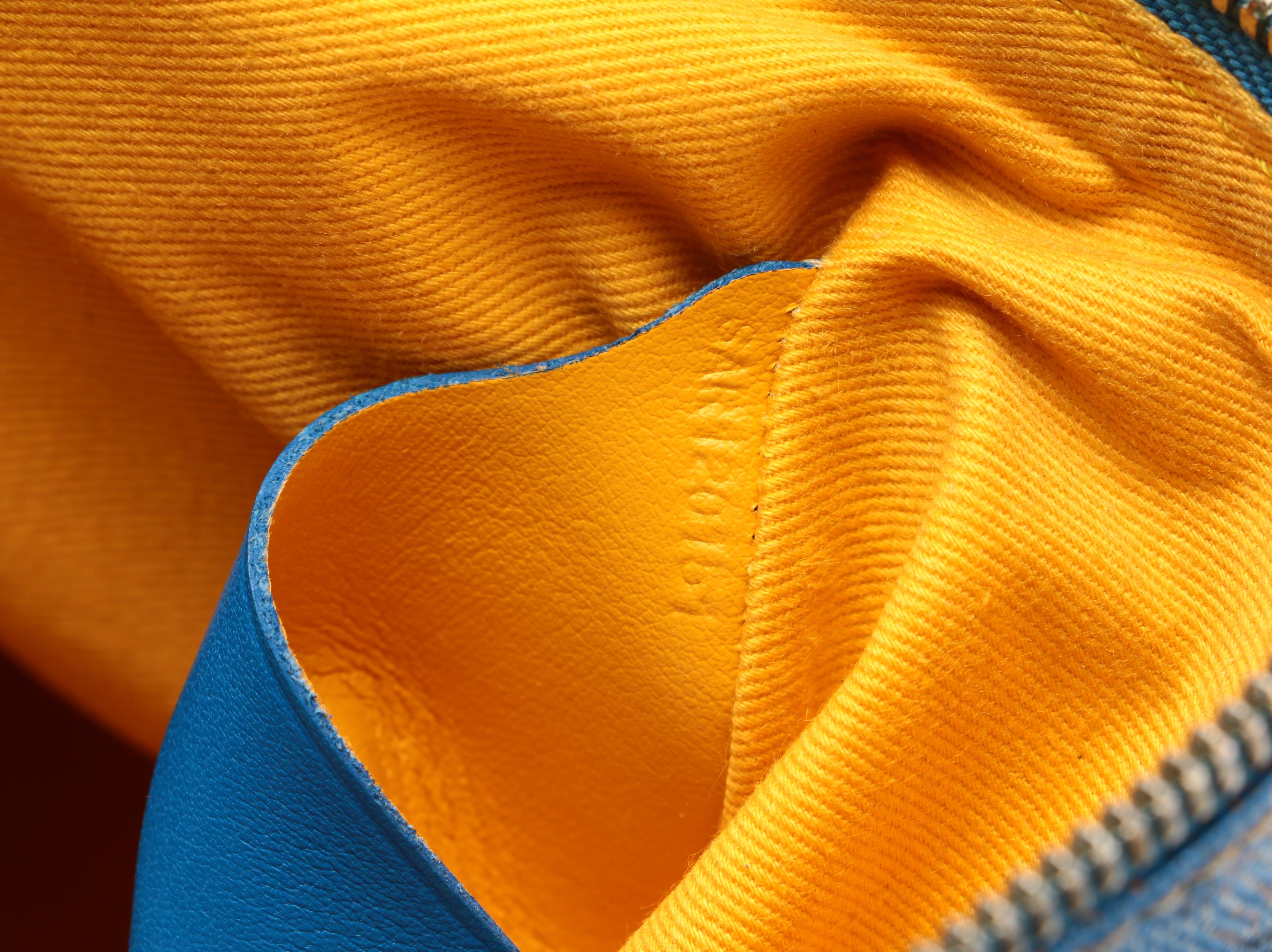 Goyard Pochette Sénat GM in Bleu Ciel Chevron Print Coated Canvas