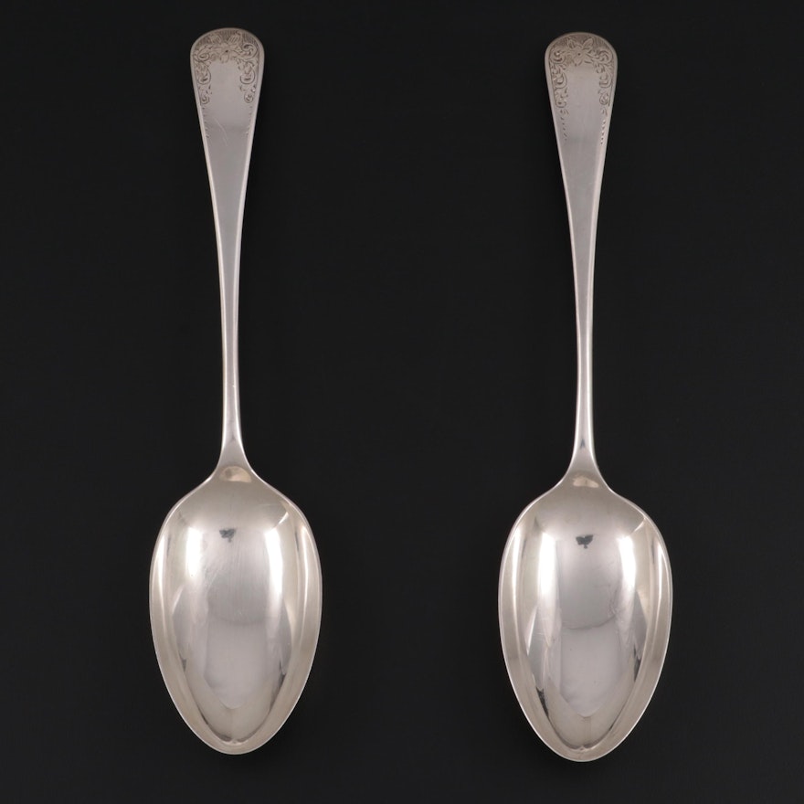 Mappin & Webb of Sheffield Sterling Silver Serving Spoons, 1921