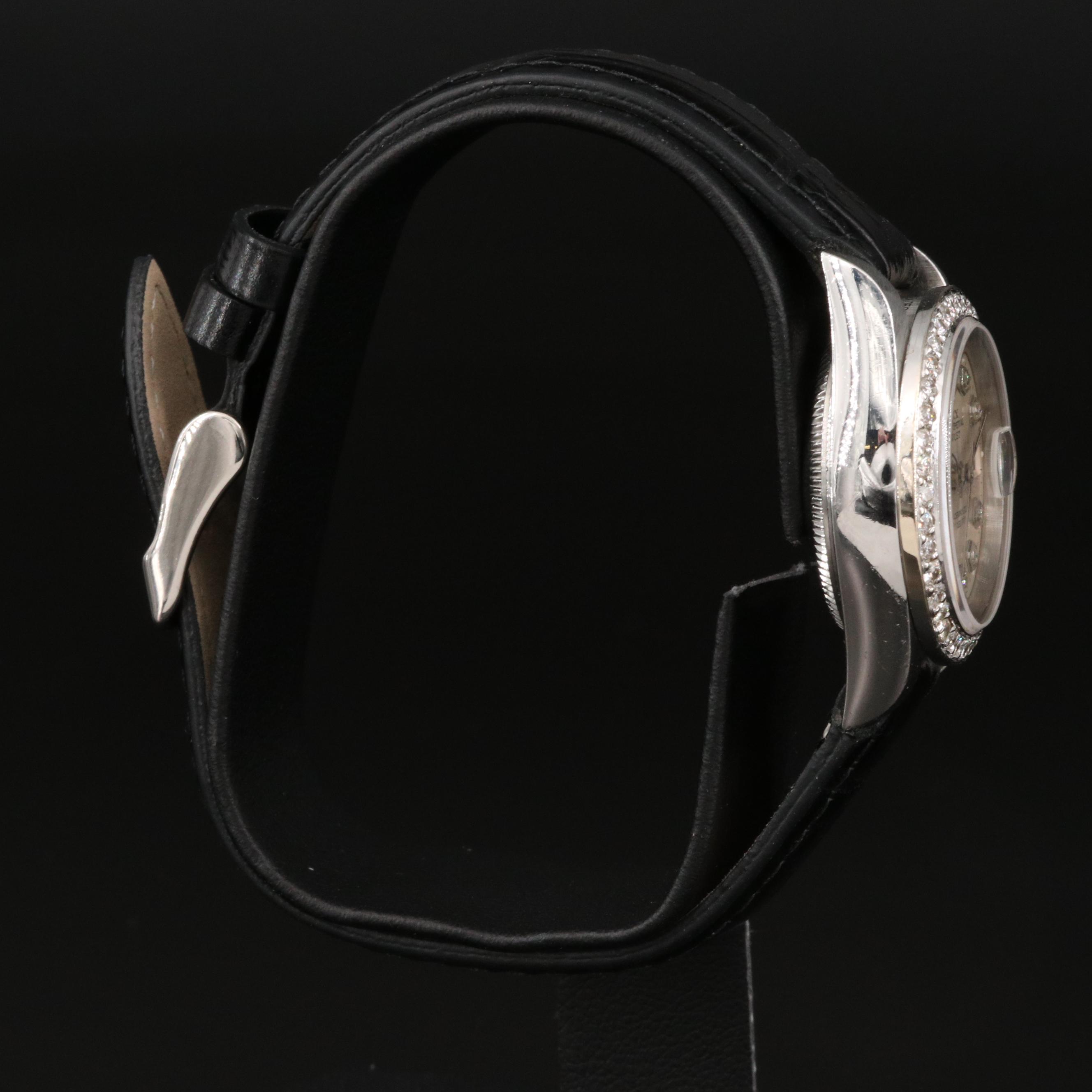 2005 Rolex Datejust 18K White Gold and Stainless Steel Diamond Watch