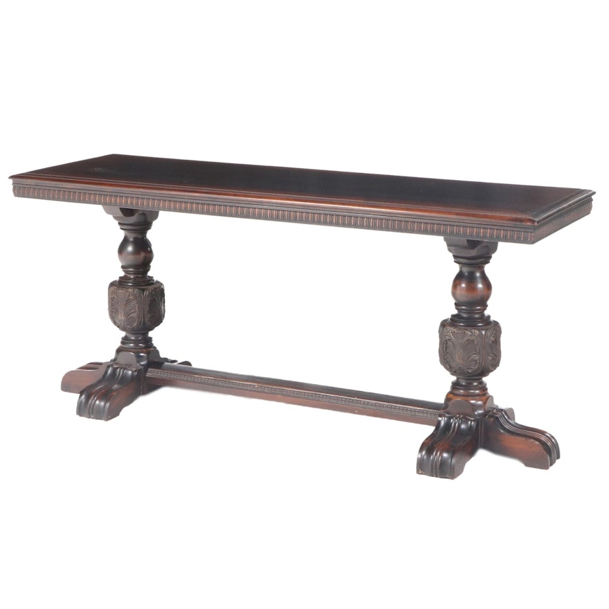 Knoxville Table & Chair Co. Jacobean Style Mahogany Top Console Table