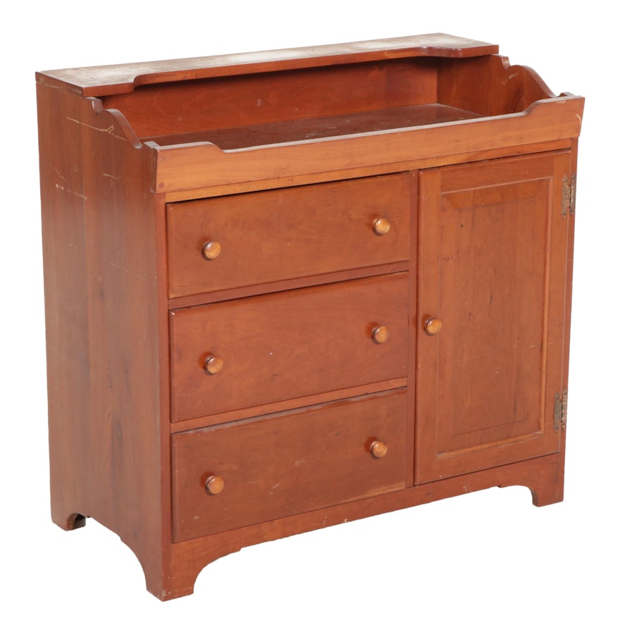 Charles Farish American Primitive Style Cherry Washstand, 20th Century