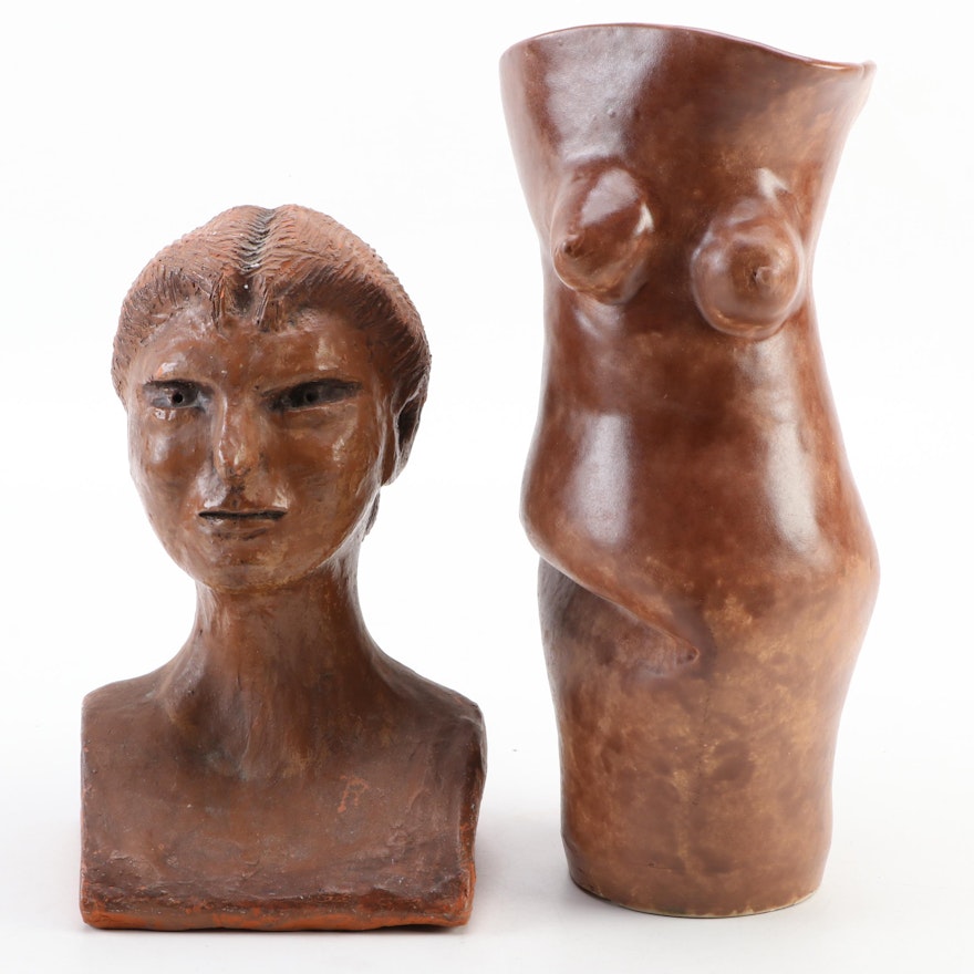 Abstract Female Bust and Torso Form Vase "Deliberate Accident"